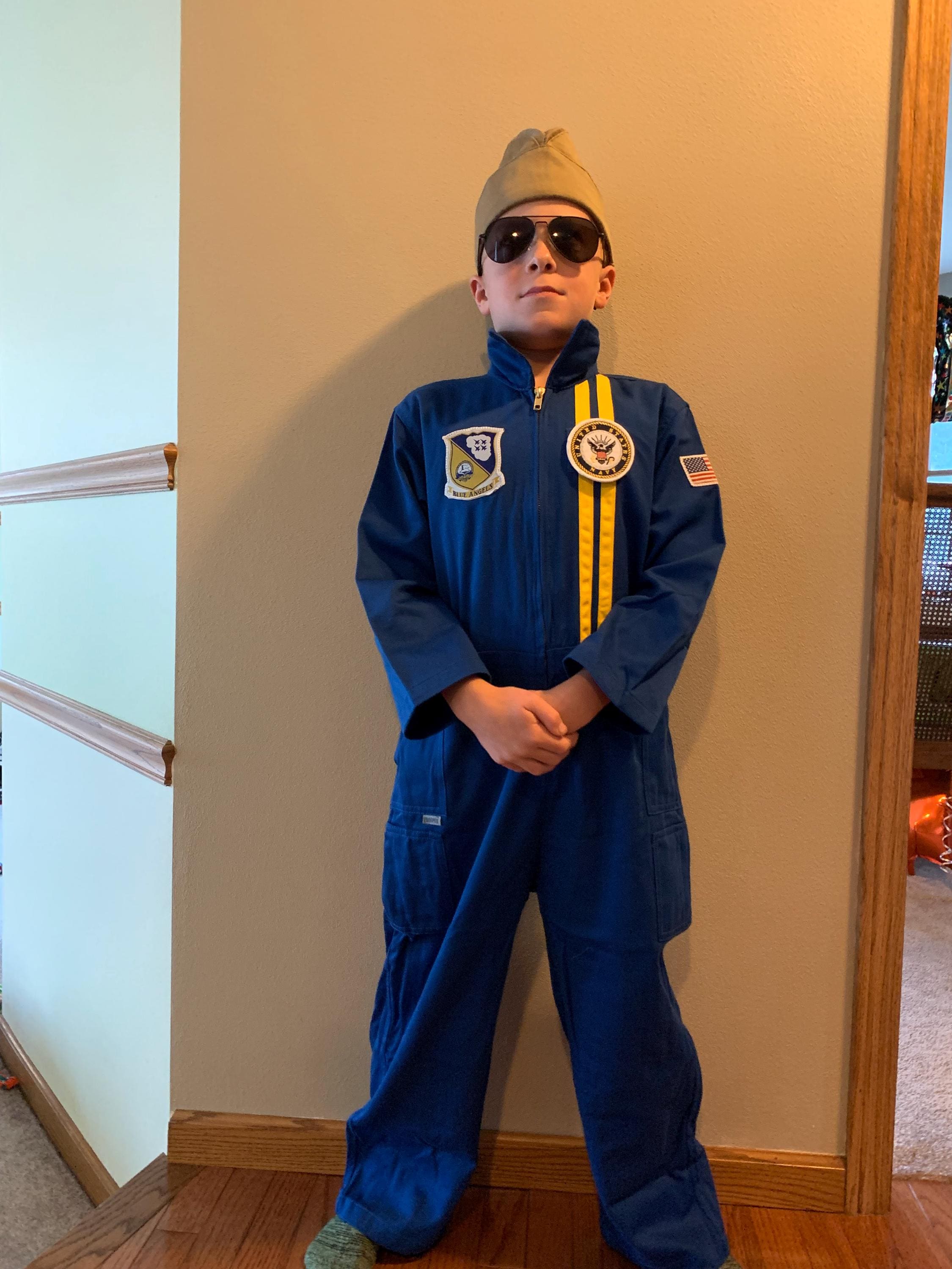 Licensed Blue Angels Youth Flight Suit and Garrison Cap