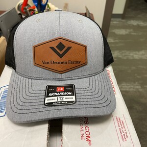 Custom Logo Leather Patch Hat Leatherette Trucker - Etsy