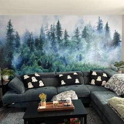 Botanical Wallpaper Beige Wallpaper Floral Wall Mural - Etsy