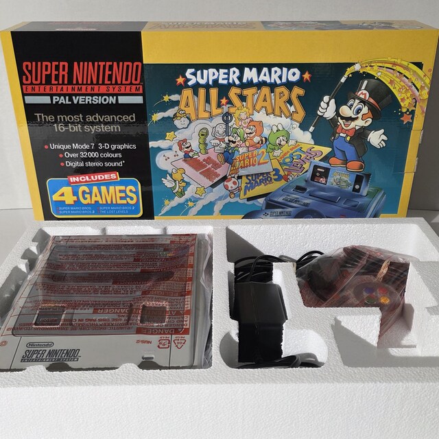 SNES Super Mario Yellow Console EMPTY BOX Only ( Caja / Boîte