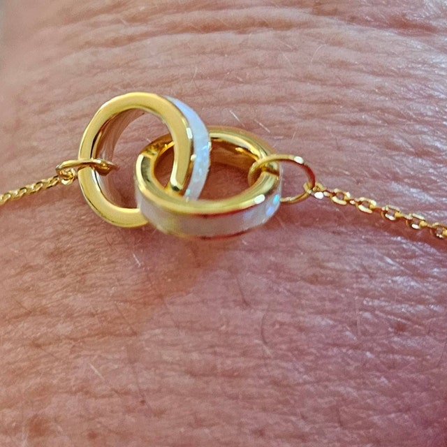 Interlocking Opal Bracelet by Caitlyn Minimalist • Dainty