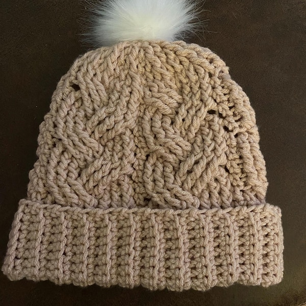 CROCHET PATTERN & VIDEO/ Cozy Cottage Cabled Hat, Crochet Hat, Crochet ...