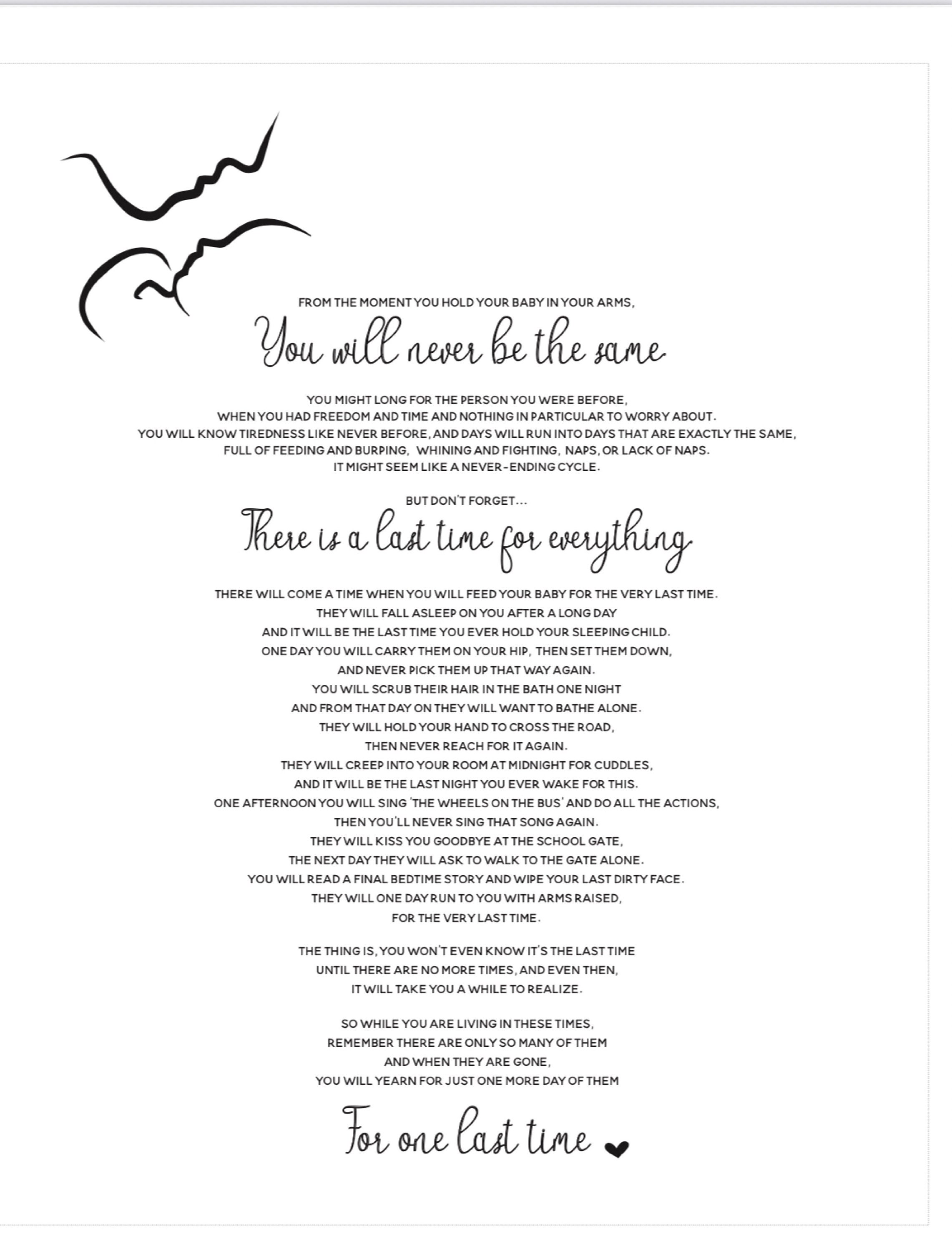 The Last Time Poem Print Printable Baby Shower Mothers Day Pregnancy New Mom Gift Nursery Wall Art Instant Download Digital File The Last Time Poem Print Printable Baby Shower Mothers Day Pregnancy New Mom Gift Nursery Wall Art Instant Download Digital File
