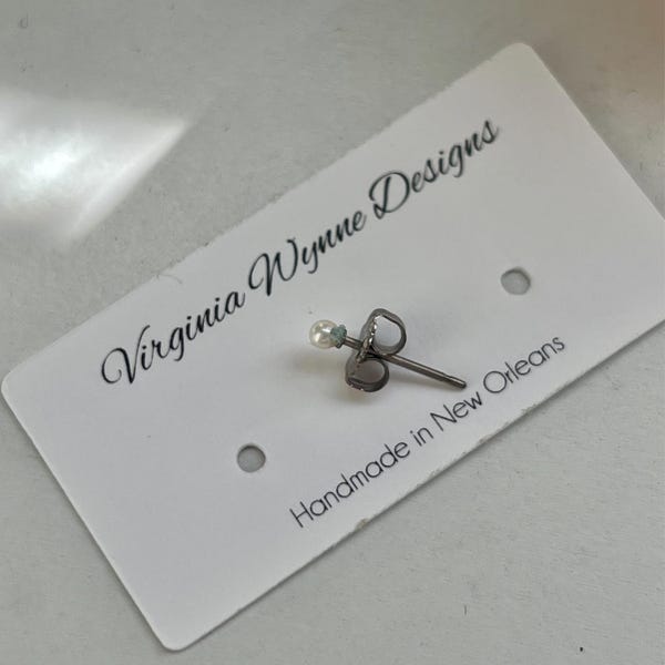 Hook Earring Rectangular Block Silver Cube Medium Straight - Rancho main image 0