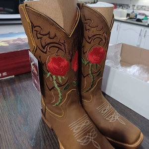 MENS Honey Brown PYTHON Snake Faux Leather Square Toe Cowboy - Etsy