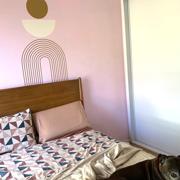 Boho Colorblock Wall Decals - Removable Wall Stickers, Abstract Modern ...