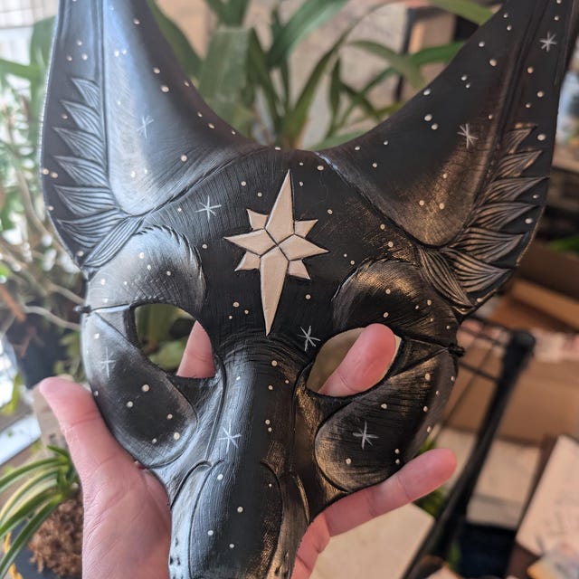 Handmade Leather Fennec Fox Mask: Stellar Fantasy Costume Made to