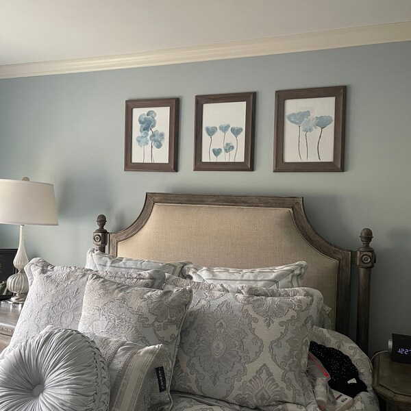 Blue Gray Wall Decor, Set of 3 Watercolor Art Prints, Blue Gray Decor ...