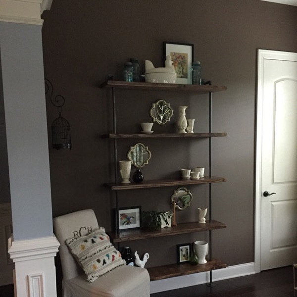 Reclaimed Wood & Pipe Shelving Unit, Rustic Industrial Design - Etsy