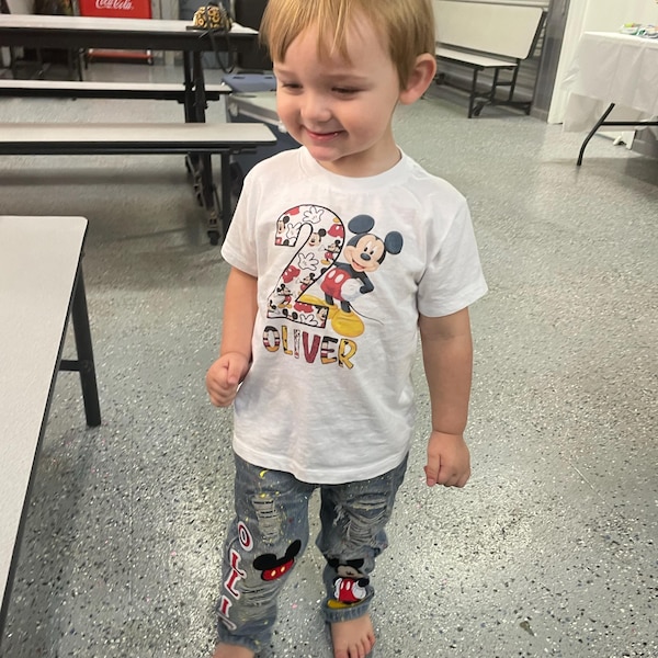 Mid-Season Dress For Boy In Mickey Mouse Print Green Color main image 1