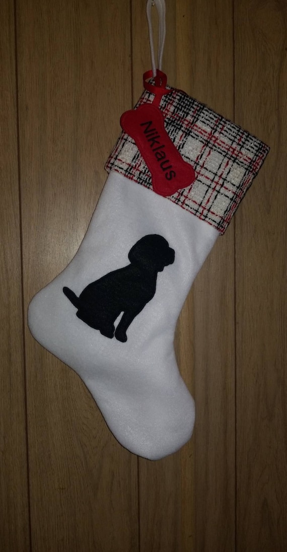 Customer photo of a pet with the Beagle Christmas Stocking