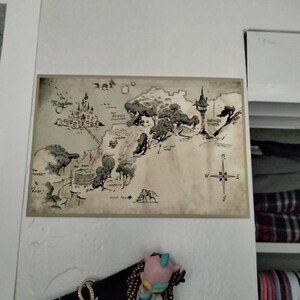 塔の上のラプンツェルの地図ポスター ヴィンテージディズニー映画