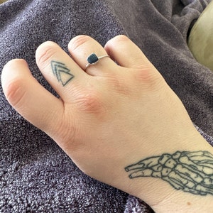 Customer photo from Halle, Mini Raw Sapphire Ring, September Birthstone Dainty Ring