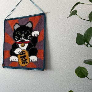 Lucky Cat Maneki Neko Tapestry Crochet Pattern - Etsy