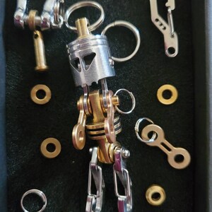 Porte-clés Clip EDC KYLINK - Crâne De Singe Bronze Insert Bleu Ciel - Suspension Poche