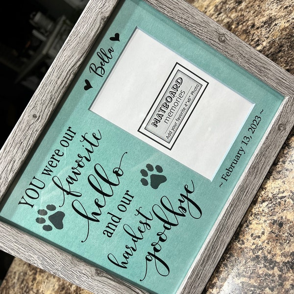 Dog Memorial Picture Frame for Loss of Pet, Remembrance Frame for Your ...