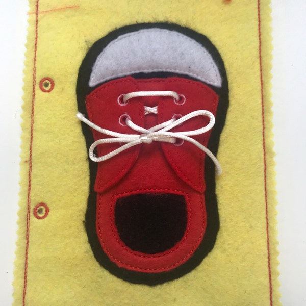 Shoe Lacing Quiet Book Page Embroidery Design, Toddler Quiet Book ...