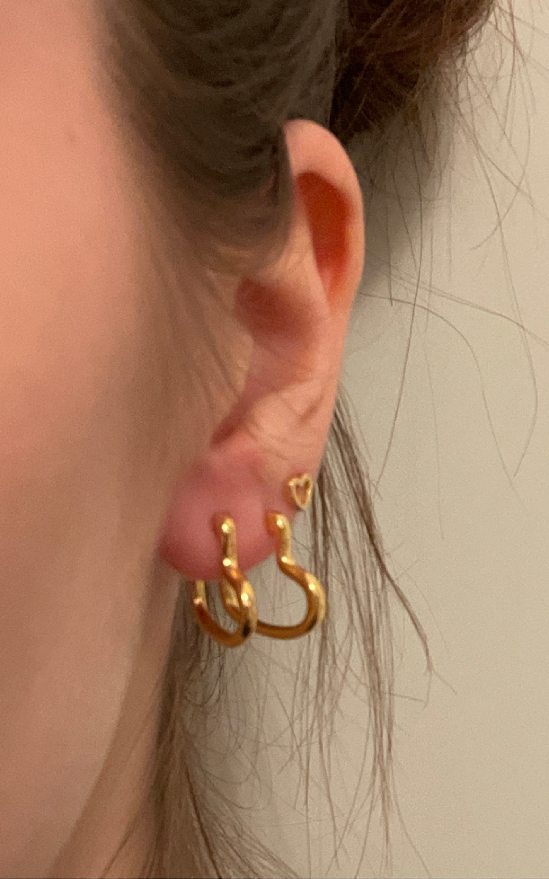 Heart Hoops by Caitlyn Minimalist • Gold Heart Hoop Earrings • Minimalist Earrings • Perfect Gift for Her • Gifts for Women • ER105