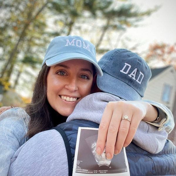 Mom & Dad EMBROIDERED Dad Hat Cap, Pigment Dyed Unstructured Baseball ...