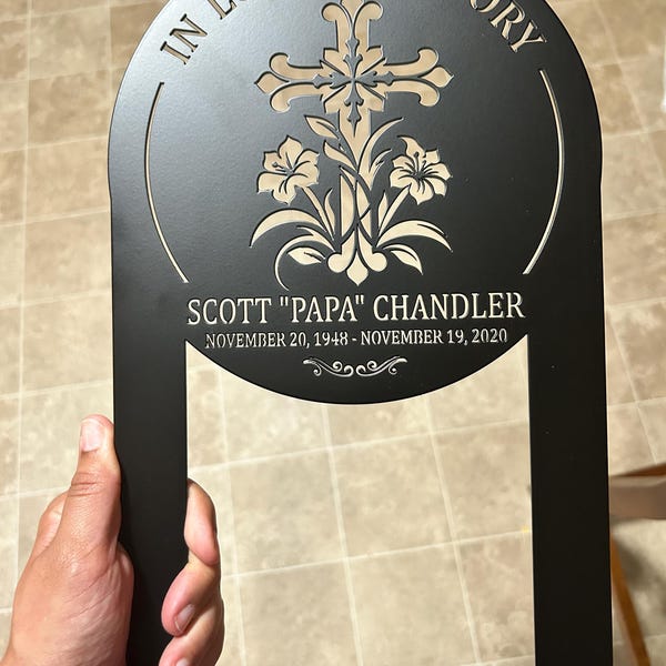 Custom Personalized Two Heart Memorial Stake - Memorial Metal Sign Gift Idea main image 1