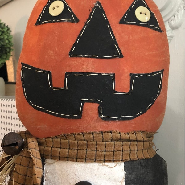JACKSON Epattern - Primitive Halloween Jack O Lantern Pumpkin Head Doll ...