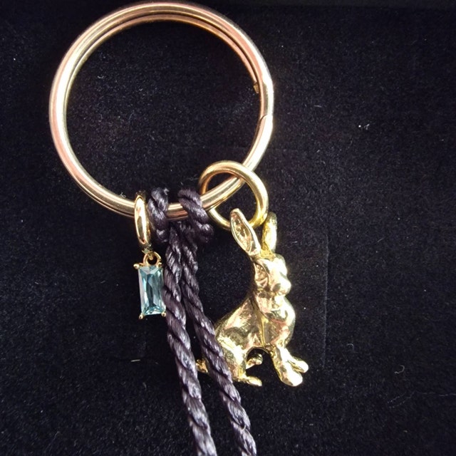 Tiny Rabbit Charm Keyring, Rabbit Keychain, Miniature Rabbit