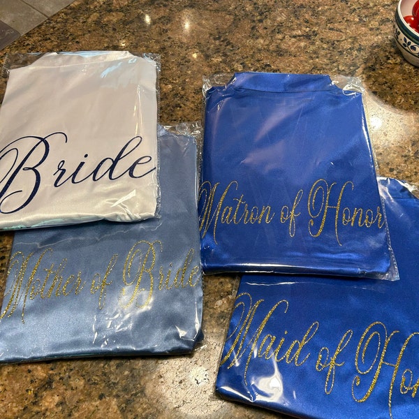 4 Robe Set of 4 Robes, Bridesmaid Robe Set of 4, Personalized Robes, 26 Colors ...