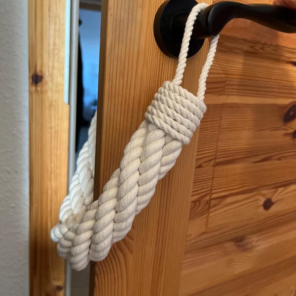 Large Pull Rope Handle Rope Drawer Pull ..jute Rope Handle With Black Metal Hardware.. Modern ...