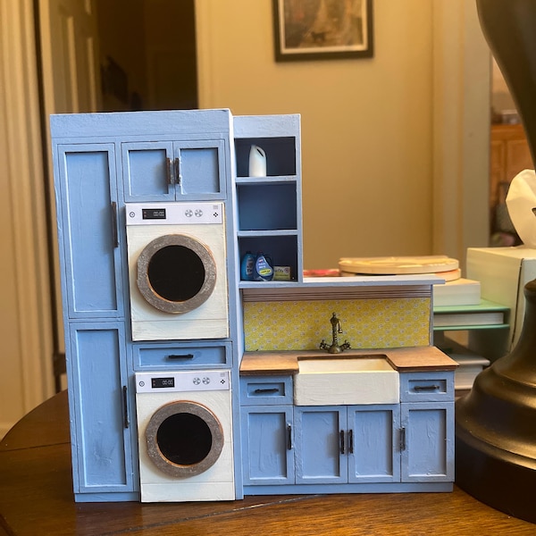 Dollhouse Laundry Room Wall - Assembled, Non-functional | Miniature 1: ...