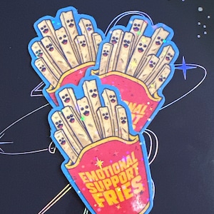 Buy Emotional Support Fries Sticker Cute Holographic L These