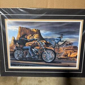 Matted 18 X 24 Motorcycle Art Print Ghost by David Mann Titled