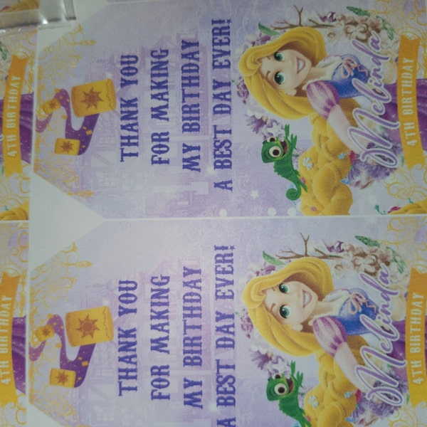 Tangled Rapunzel Thank You Tags, Tangled Rapunzel Giveaway Labels ...