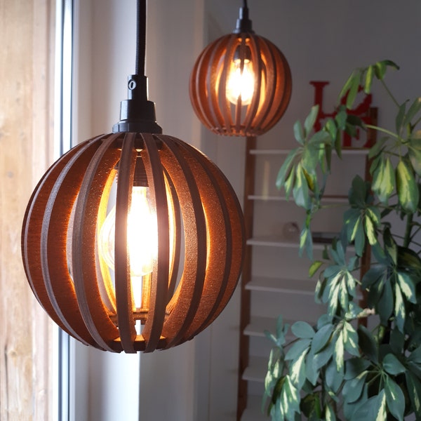 Handmade Wooden Seashell Pendant Lamp for Modern Rustic Decor | INVIDIA ...
