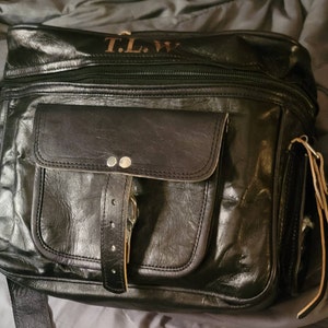 Personalized Leather Laptop Satchel Messenger Bag Leather Large ...