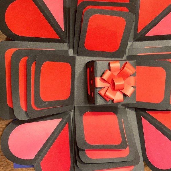 Exploding Box Svg Triple Heart Box With Three Layer Explosion and Gift ...