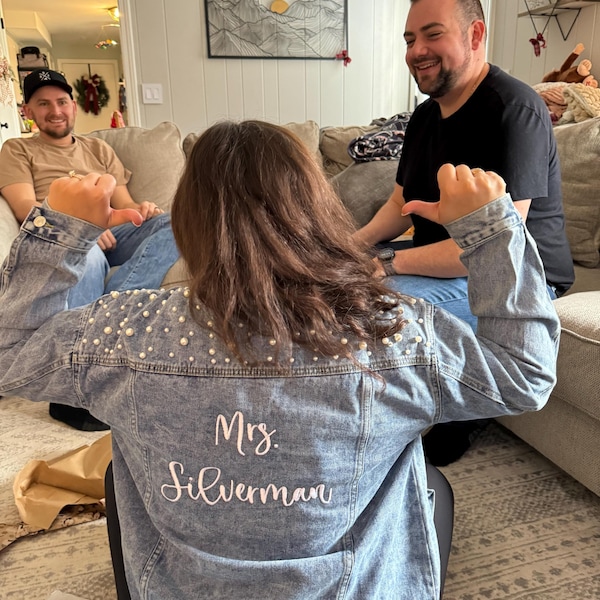 Embroidered Bride Denim Jacket, Bride Jean Jacket, Future Mrs Jacket ...
