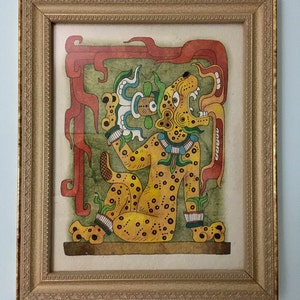 Mayan Art Print Jaguar God - Etsy