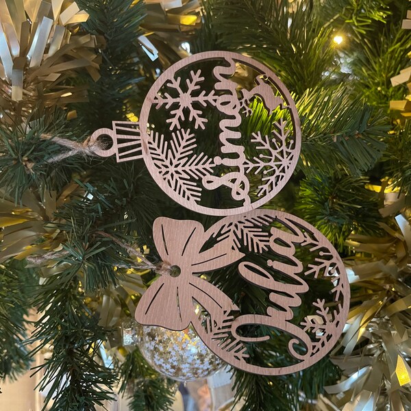 Personalzed Chrstmas Ornaments, Custom Chrstmas Tree Decor, Wood