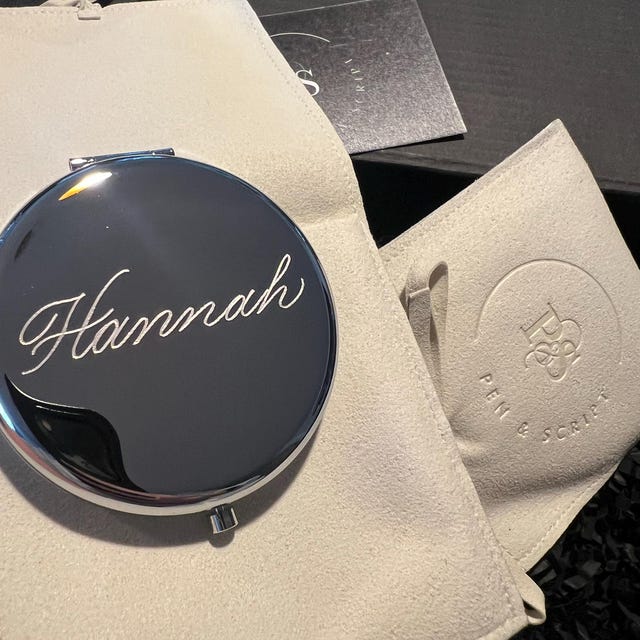 Calligraphy Engraved Compact Mirror | Personalized Gifts | Bridesmaids | Bachelorette | Place Cards | Mother's Day