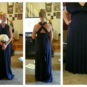 Bridesmaid Dress, Navy Infinity Dress Convertible Dress, Navy Blue Maxi ...