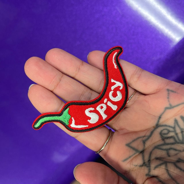 Spicy Pepper Patch | Pepper Embroidered Iron-on Patch | Trendy