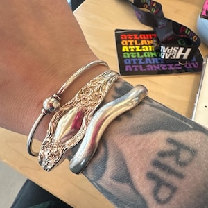 Wavy Antique Silver Open Cuff Bracelet• Sturdy Silver Abstract Cuff Bracelet• Smooth Curved Minimal Cuff• Bent Bracelet• by AnAngelsHug