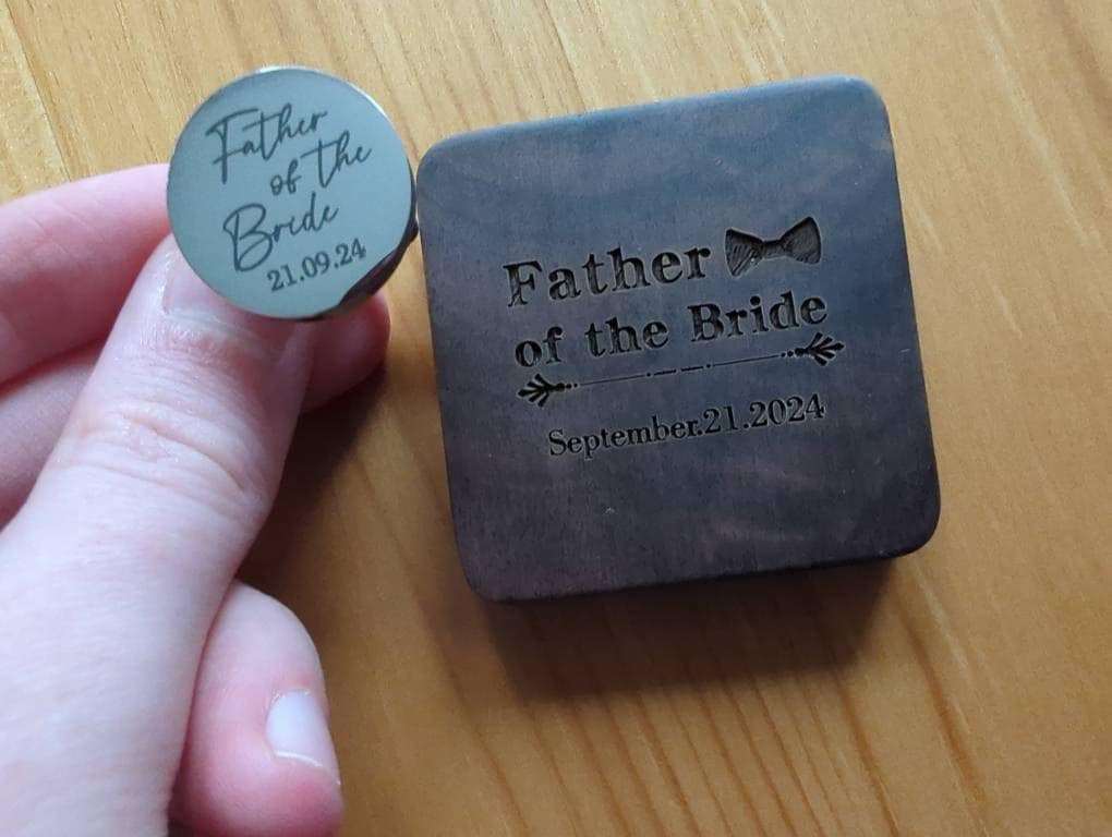 Father of the bride gift, Father&#39;s Day gift, personalized Wedding Day cufflinks, Custom Father of the Groom Gift, Gifts from Bride