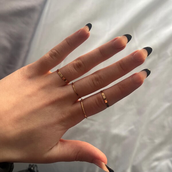 Gold Minimalist Stackable Rings - Etsy