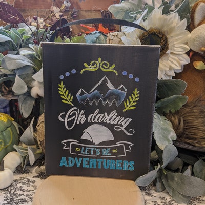 Let's Be Adventurers Stencil With Tent by Studior12 DIY Camp Home Decor ...