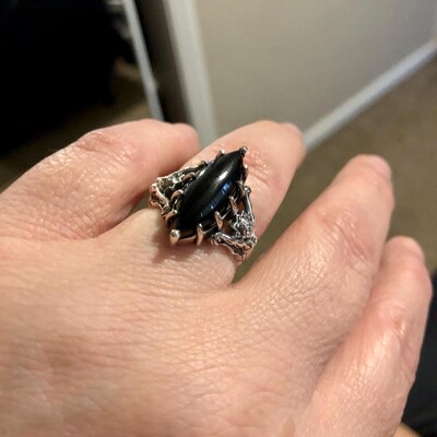 Gothic Peacock Ring Vintage Solv main image 0