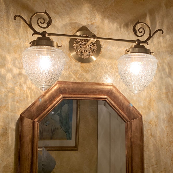 Spiral Vanity Light - Brass Light Fixture - Decorative Vanity - Art ...