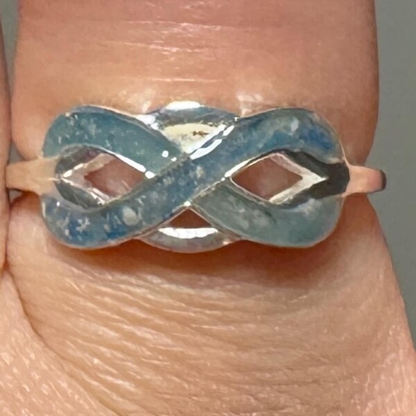 925 Sterling Solid Silver, Infinity Blank Channel Ring Setting, Good ...