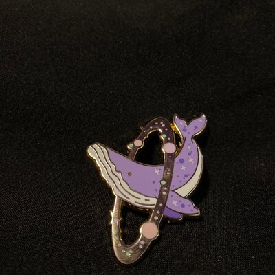 Cosmic Whale Enamel Pin With Gold-plated Metal - Etsy