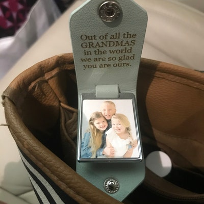 Personalized Leather Photo Keychain, Drive Safe, Handwritten Message ...